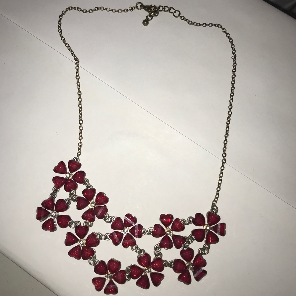 Red flower necklace
